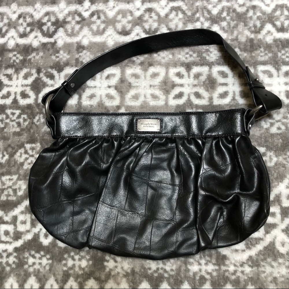 Simply Vera hand bag, black vegan leather.